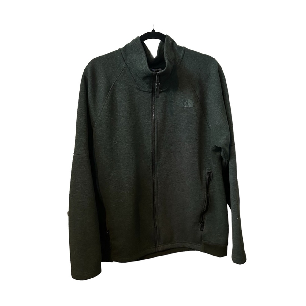 The North Face Forrest Green Full Zip Size Large Sweatshirt Outdoors Hiking Camp